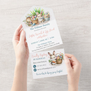 Easter Brunch and Egg Hunt  All In One Invitation