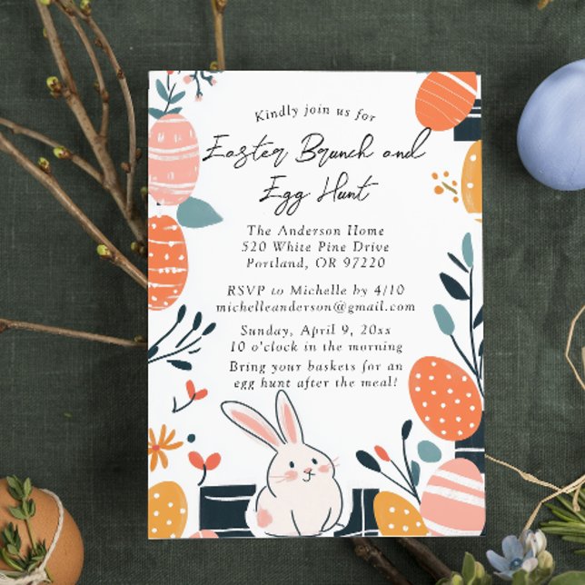 Easter Brunch and egg hunt Bunny invitation (Creator Uploaded)