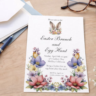 Easter Brunch and Egg Hunt Floral Invitation