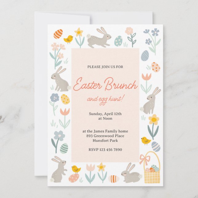 Easter Brunch and Egg Hunt Invitation (Front)