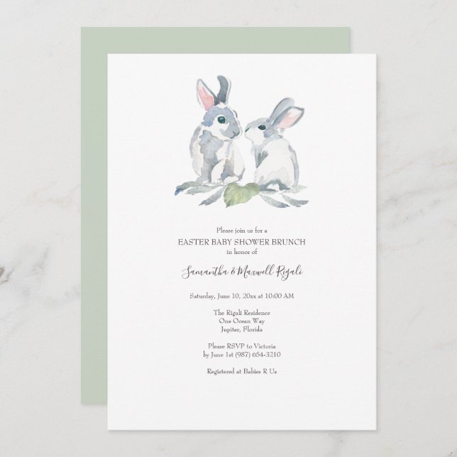 Easter Brunch Baby Shower Gender Neutral Invitation (Front/Back)