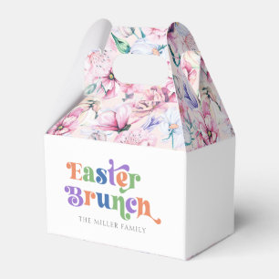 Easter Brunch Colourful Typography Flowers Pattern Favour Box