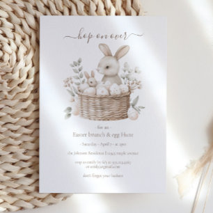Easter Brunch & Egg Hunt Bunny Basket with Eggs Invitation