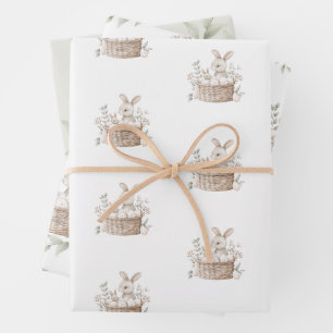 Easter Brunch & Egg Hunt Bunny Basket with Eggs Wrapping Paper Sheet