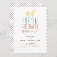 Easter Brunch Egg Hunt Bunny Ears Invitation