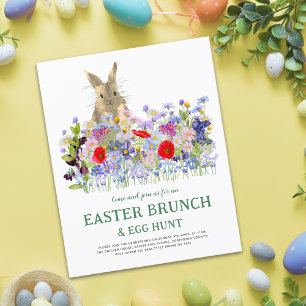 Easter Brunch Egg Hunt Bunny Floral Budget Flyer