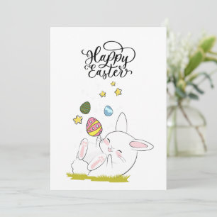 Easter Brunch & Egg Hunt Cute Bunny Easter eggs Invitation