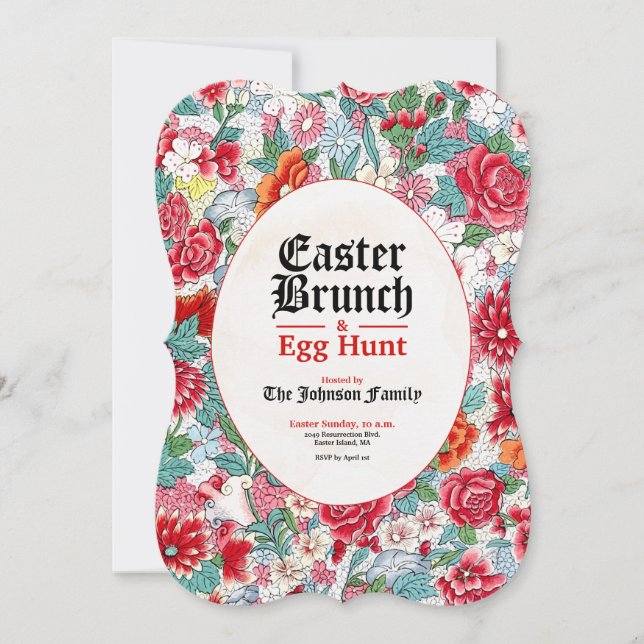 Easter Brunch & Egg Hunt Decorative Invitation (Front)