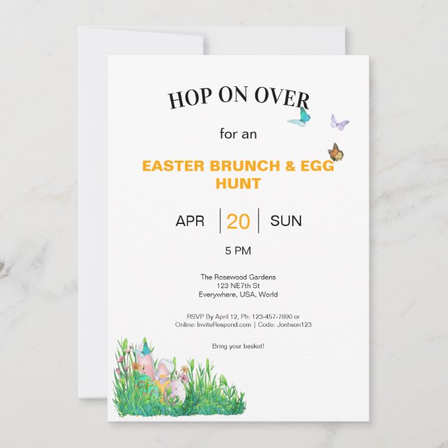 Easter Brunch & Egg Hunt Invitation (Front)