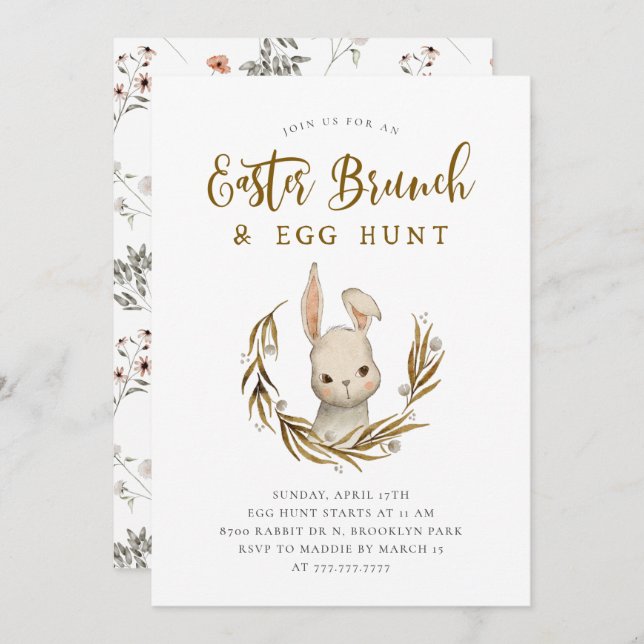 Easter Brunch & Egg Hunt Invitation (Front/Back)