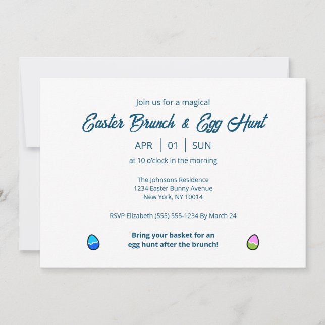 Easter brunch & Egg Hunt Invitation (Front)
