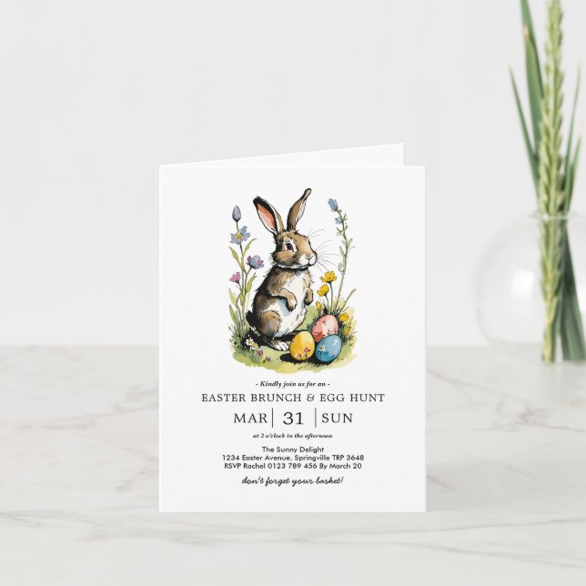 Easter Brunch & Egg Hunt | Wildflower Bunny Invitation