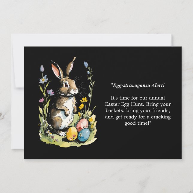 Easter Brunch & Egg Hunt | Wildflower Bunny Invitation (Front)