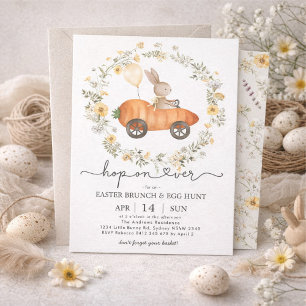 Easter Brunch & Egg Hunt   Wildflower Bunny Invitation