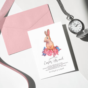 Easter Brunch & Egg Hunt Wildflower Bunny Invitation