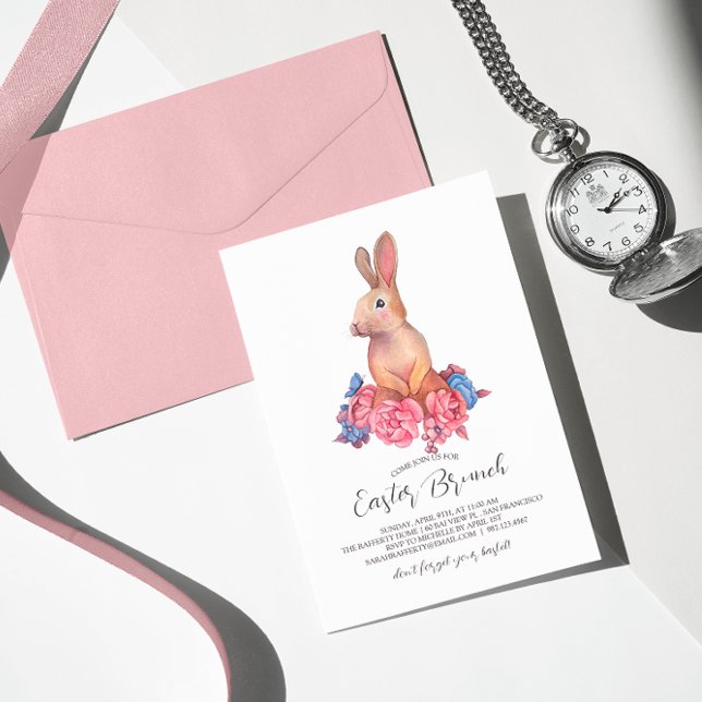 Easter Brunch & Egg Hunt | Wildflower Bunny  Invitation (Creator Uploaded)