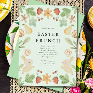 Easter Brunch Floral Fruits Invitation