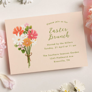Easter Brunch Floral Spring Bouquet Invitation