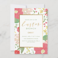 Easter Brunch, Floral, Spring Invite