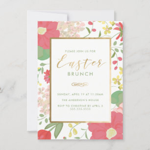 Easter Brunch, Floral, Spring Invite
