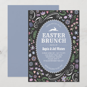 Easter Brunch in Violet Floral Invitation