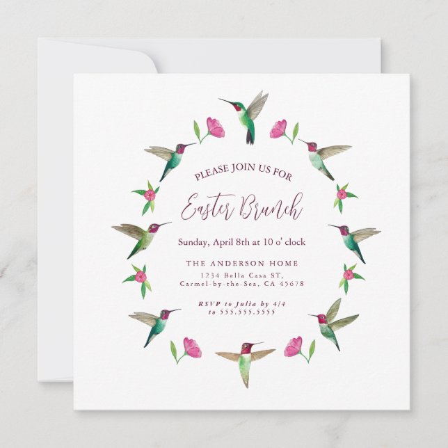 Easter Brunch Invitation Card (Front)