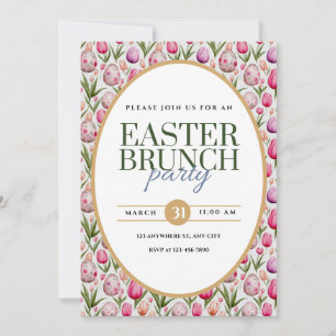 Easter Brunch Party Floral and Eggs Announcement