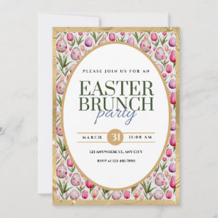 Easter Brunch Party Floral and Eggs Announcement