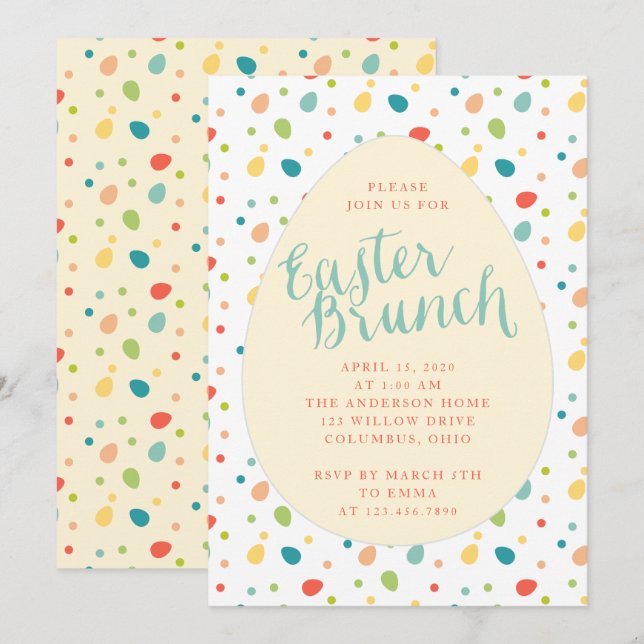 Easter Brunch Party Invitation (Front/Back)