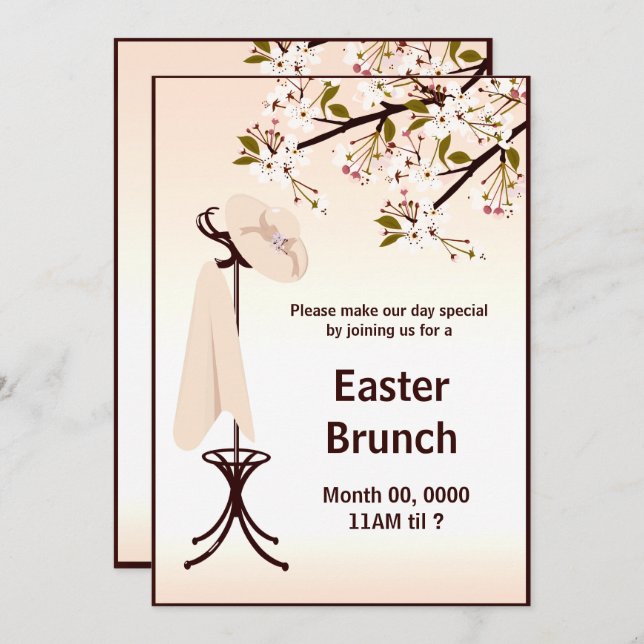 Easter Brunch Party Ladies Floral Invite (Front/Back)