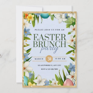 Easter Brunch Party watercolor Floral Announcement