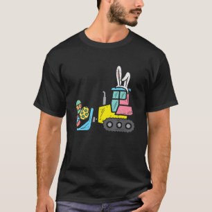 Easter Bulldozer Bunny Eggs Cute Truck Boys Kids T T-Shirt