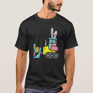 Easter Bulldozer Bunny Eggs Cute Truck Boys Kids T T-Shirt