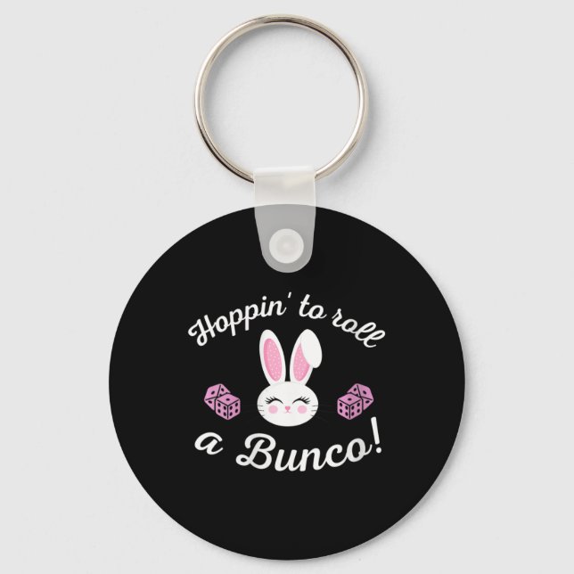 Easter Bunco Hoppin To Roll A Bunco Dice Bunny  Key Ring (Front)