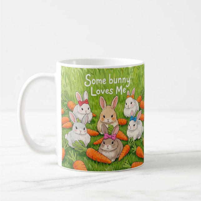 Easter Bunnies and Carrots  Coffee Mug (Left)
