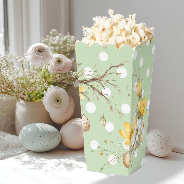 Easter, bunnies, and colourful eggs in a wicker ba favour box (Creator Uploaded)