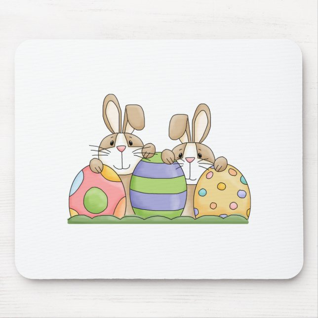 easter bunnies and eggs mouse pad (Front)