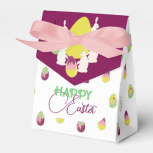 Easter bunnies and painted eggs. Favour Box