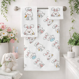 Easter Bunnies Bath Towel Set