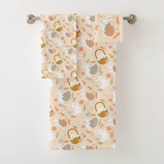 Easter Bunnies Bath Towel Set (Insitu)