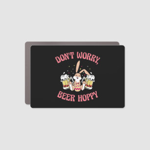 Easter Bunnies Beer Drinking Holiday Rabbit  Car Magnet