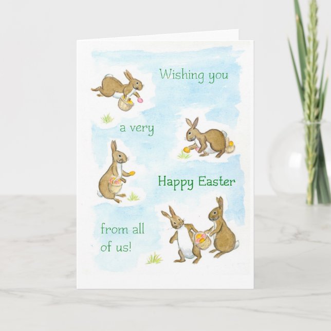 Easter Bunnies Card from All of Us (Front)