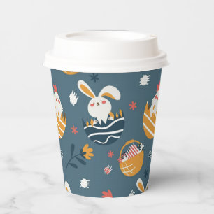Easter Bunnies, Chicks, Baskets and Flowers Paper Cups