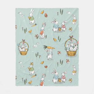 Easter Bunnies Egg Hunt Family Fleece Blanket