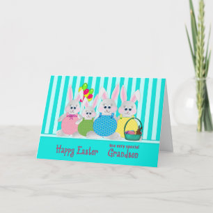 Easter Bunnies - Grandson - Fun Holiday Card