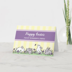 Easter Bunnies Happy Easter Friend Holiday Card