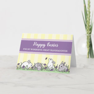 Easter Bunnies Happy Easter Great Granddaughter Holiday Card