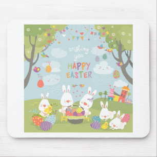 easter bunnies mouse pad