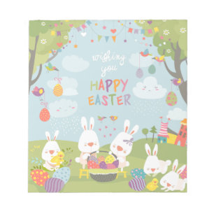 easter bunnies notepad