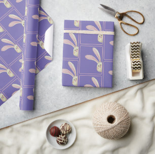 Easter Bunnies on Purple  Wrapping Paper